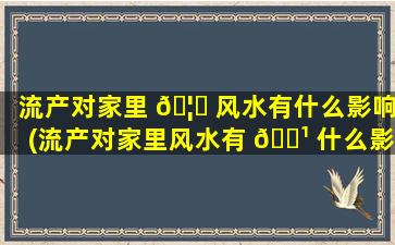 流产对家里 🦆 风水有什么影响(流产对家里风水有 🌹 什么影响吗)